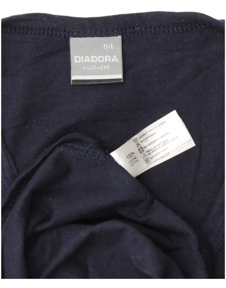 Diadora Mens T-Shirt Top Large Navy Blue Cotton