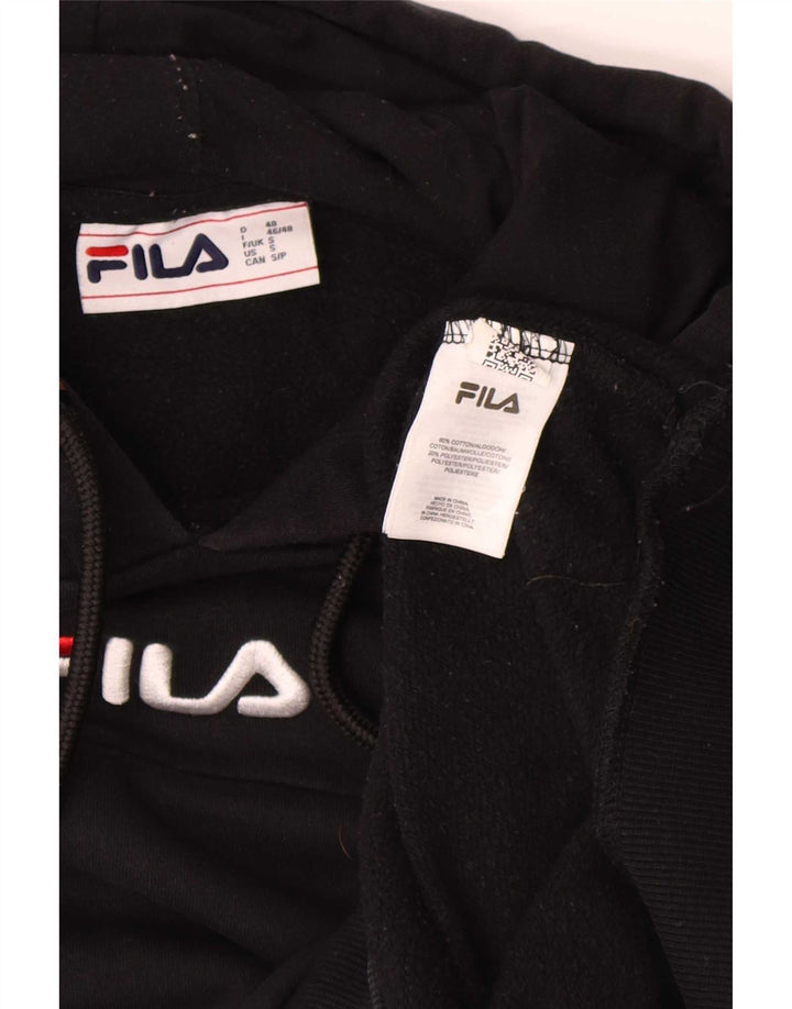 Felpa con cappuccio Fila da uomo piccola in cotone nero