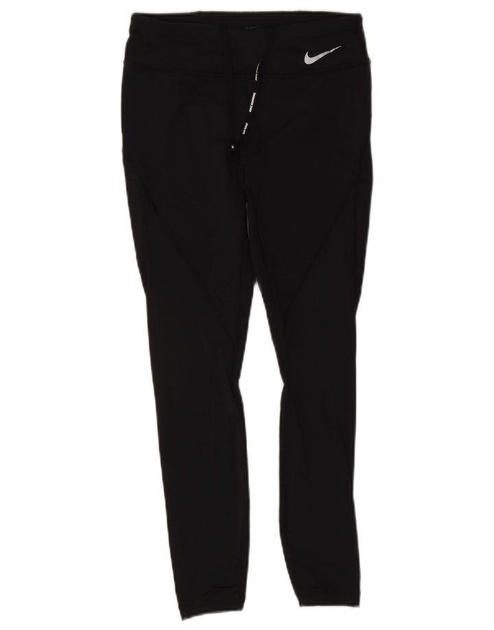 Nike Dame Dri Fit Leggings UK 8 Small Black Nylon