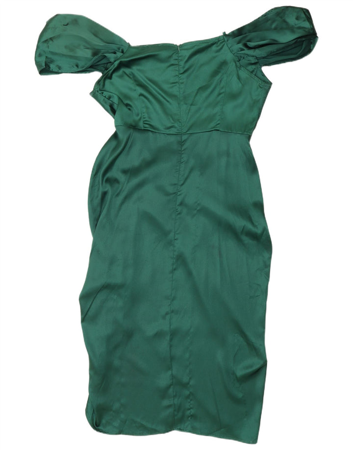 QUIZ Womens Off Shoulder Dress UK 14 Large Green