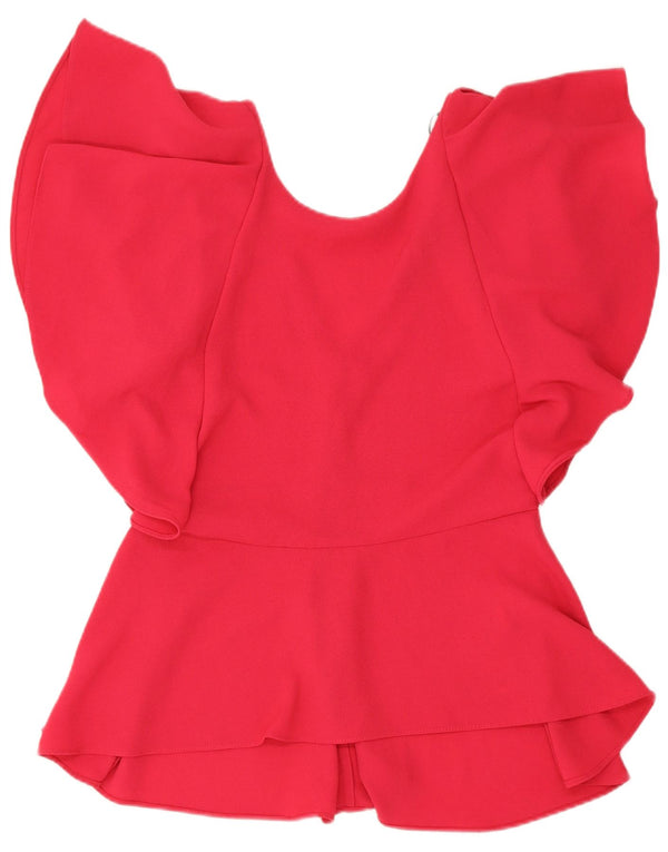 Zara Mujer Blusa Top UK 42 Poliéster Rosa Medio