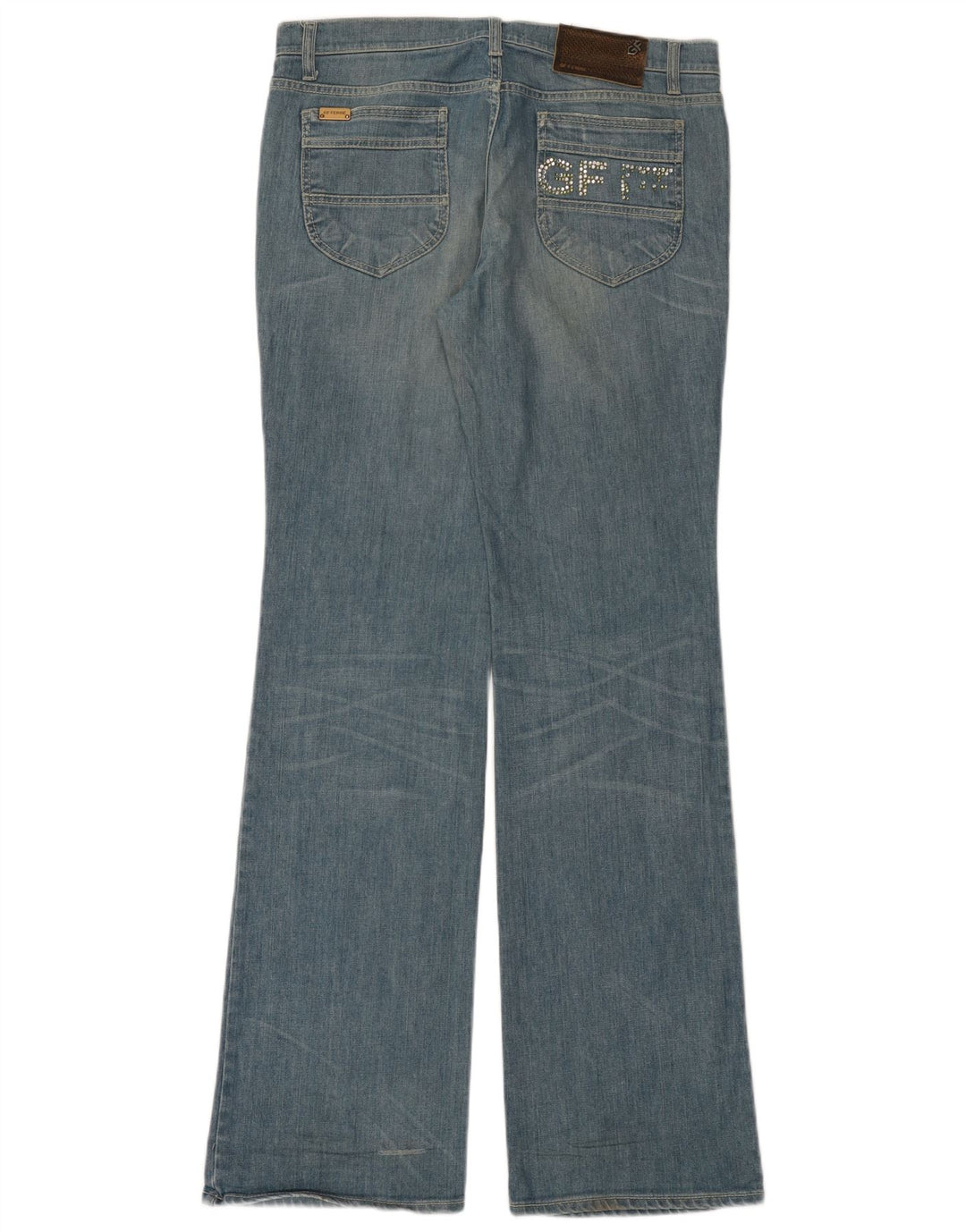 Gianfranco Ferre Womens Graphic Bootcut Jeans W31 L35 Blue Cotton