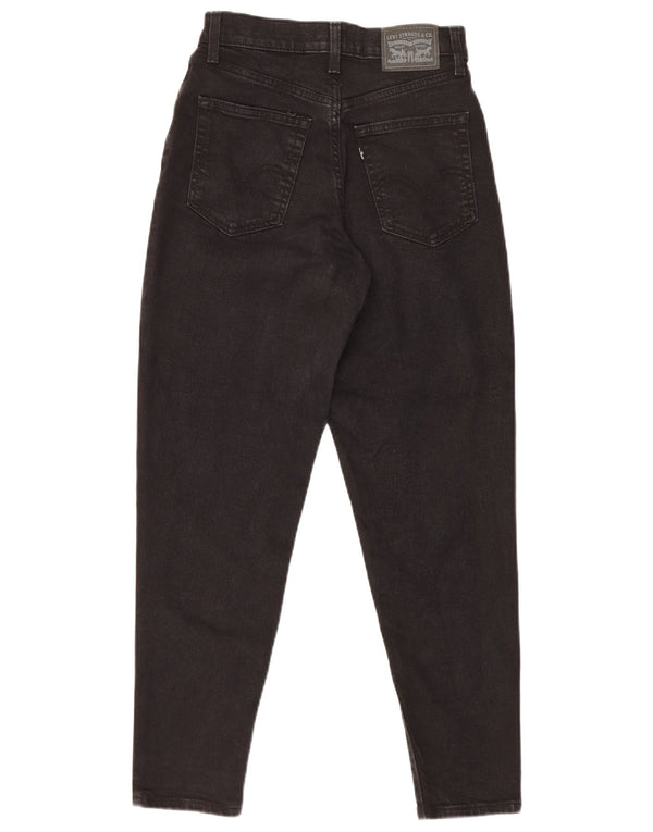Levi's Womens Mom High Waist Jeans W25 L27 Black Cotton