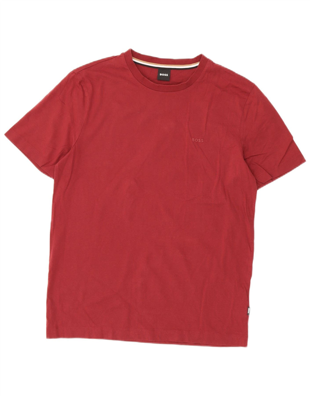 Hugo Boss Mens T-Shirt Top Medium Burgundy Cotton