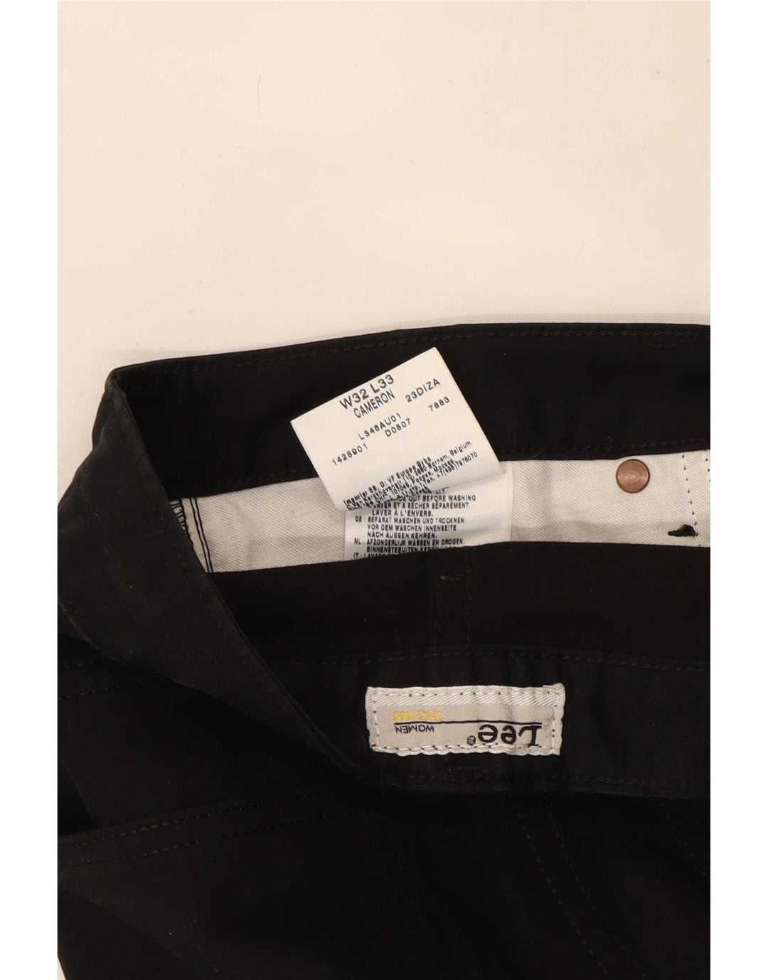 Lee Dame Cameron Bootcut Casual Bukser W32 L33 Sort Bomuld
