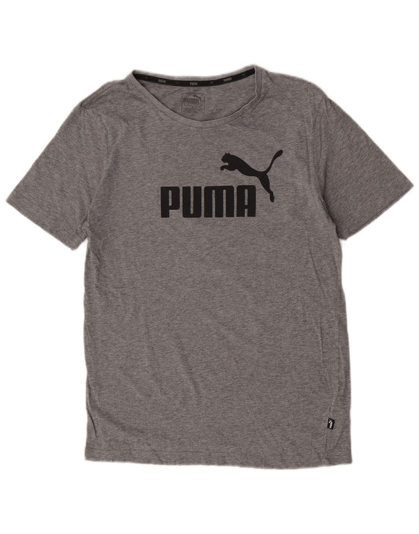 Puma Camiseta Masculina Graphic Top Pequeno Algodão Cinza