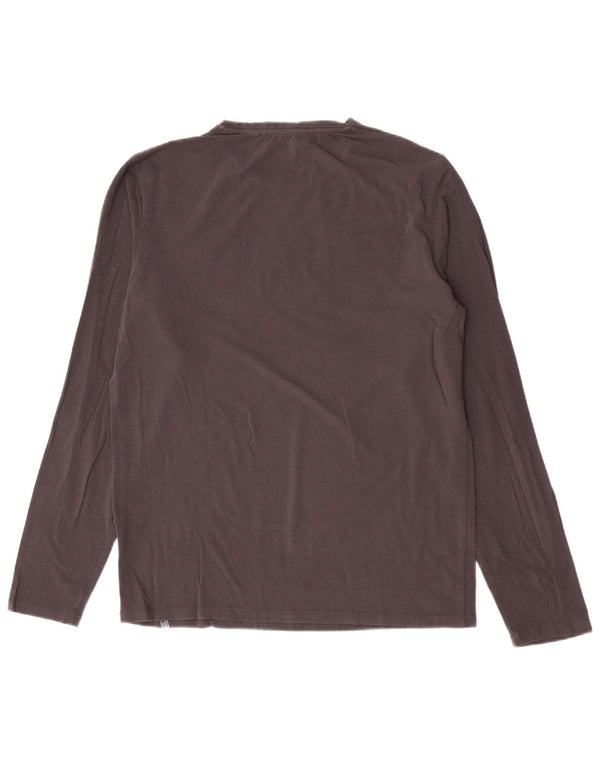 Guess By Marciano Mens Slim Fit Graphic Top Manga Larga Grande Gris Algodón