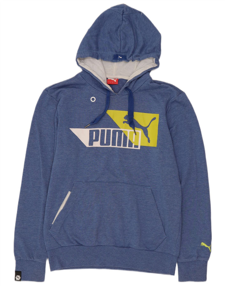 Felpa con cappuccio grafica da uomo Puma Small blu in poliestere