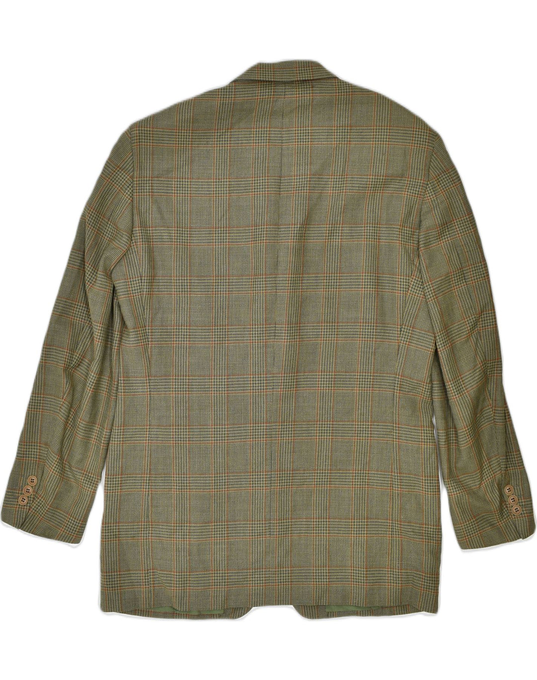 PAL ZILERI Mens 3/4 Sleeve Blazer Jacket IT 50 Large Green Houndstooth | Vintage Pal Zileri | Thrift | Second-Hand Pal Zileri | Used Clothing | Messina Hembry 