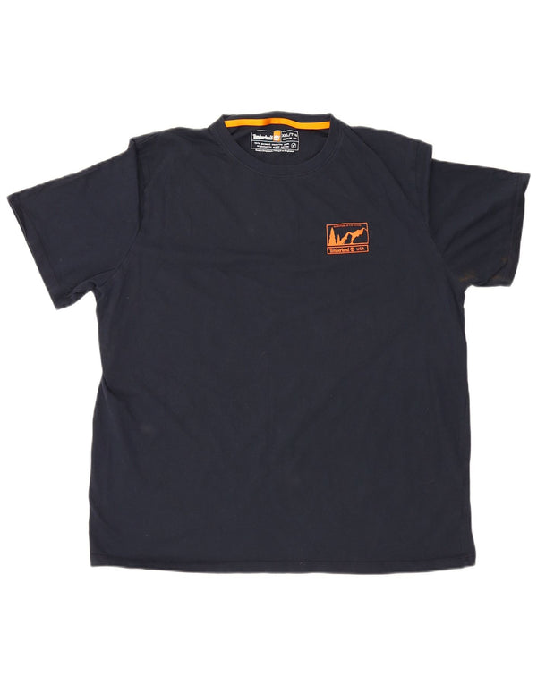 T-shirt grafica da uomo con vestibilità regolare Timberland Top 2XL in cotone blu navy