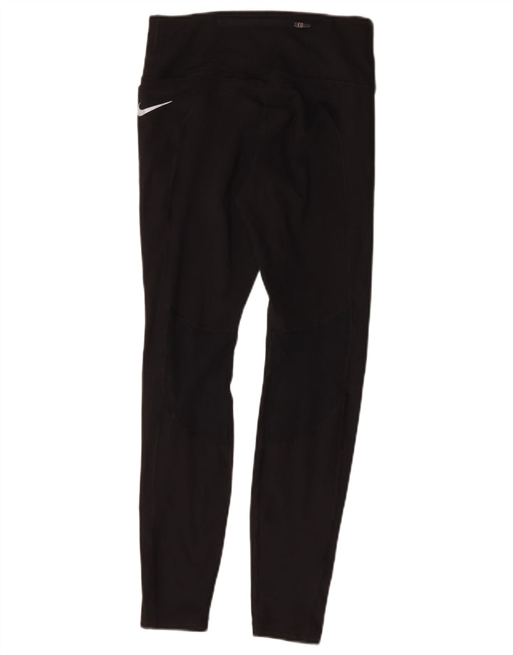 Nike Dame Dri Fit Leggings UK 8 Small Black Polyester