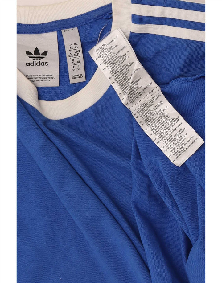 Adidas Mens T-Shirt Top XL Blue Cotton