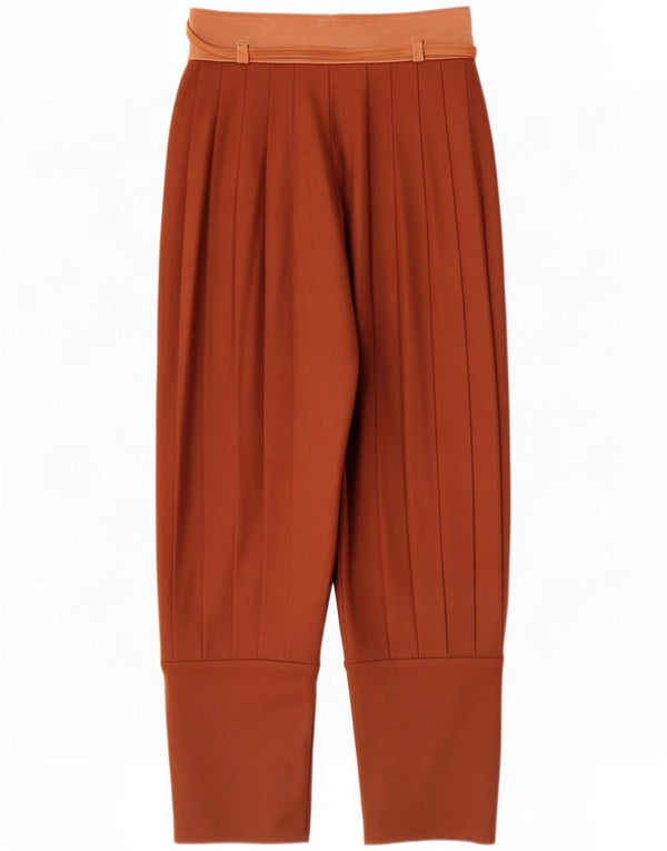 Vintage Pantalon court fuselé taille haute pour femme W26 L24 Marron