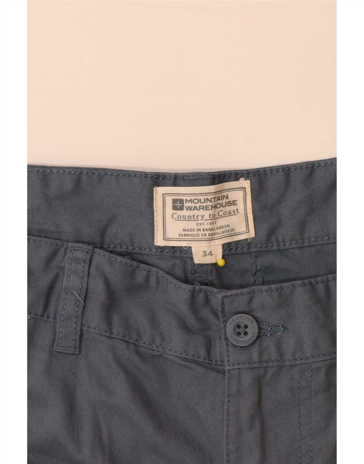 Mountain Warehouse Mens Cargo Shorts W34 Large Navy Blue Cotton