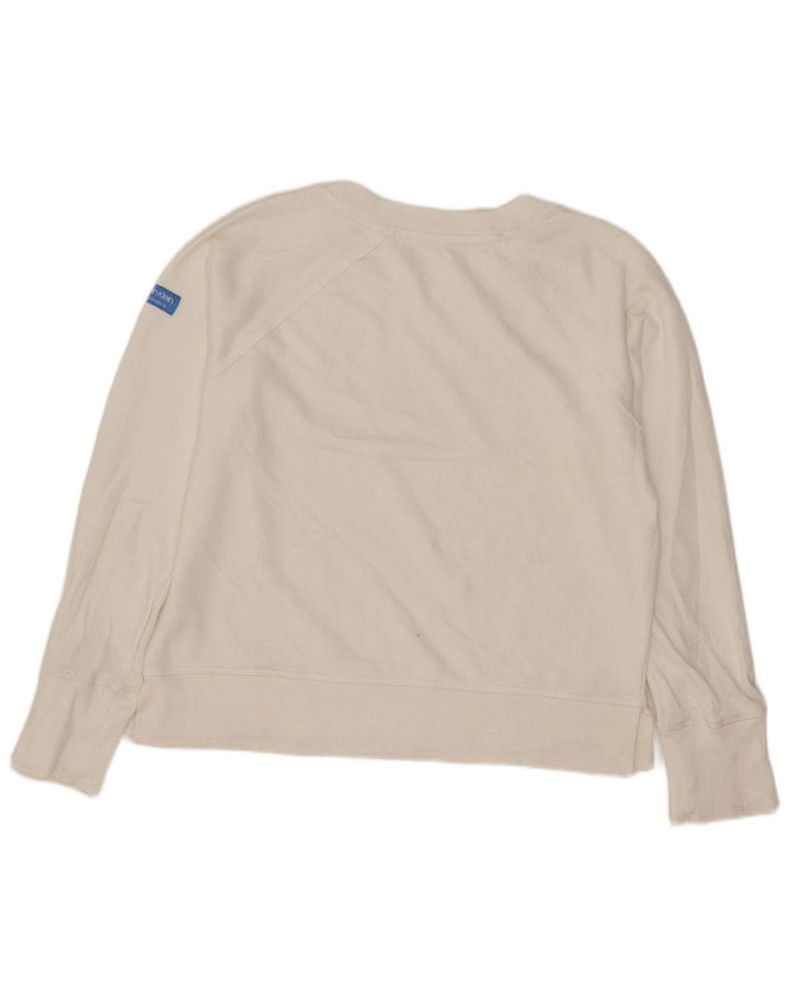 CALVIN KLEIN Womens Performance Crop Sweatshirt Jumper UK 8 Small White
