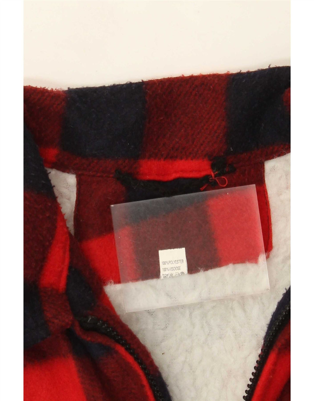 Camisa de lenhador de lã masculina vintage grande poliéster vermelho de guingão