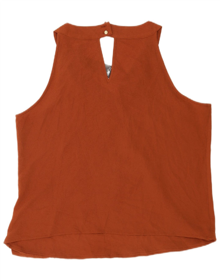 M&Co Womens Sleeveless Blouse Top UK 20 2XL Brown Polyester
