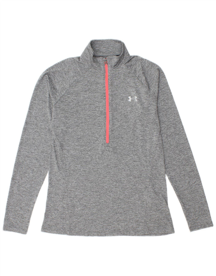 Under Armour Dame Heat Gear Pullover Træningsdragt Top UK 14 Large Grå