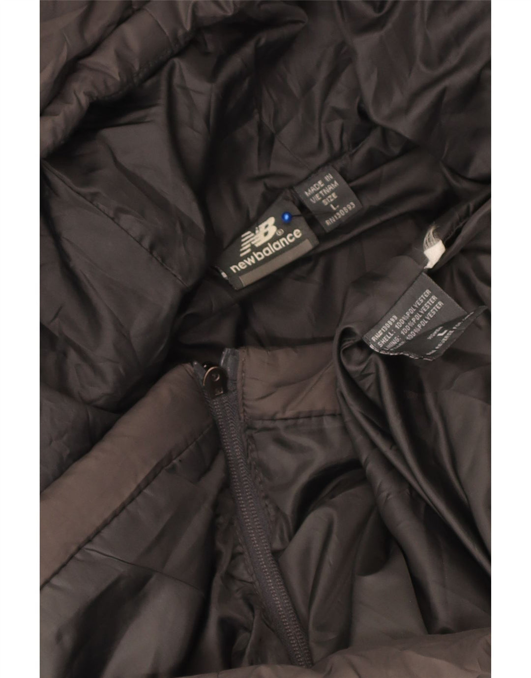 New Balance Womens Hooded Padded Coat UK 16 Large Grey Polyester