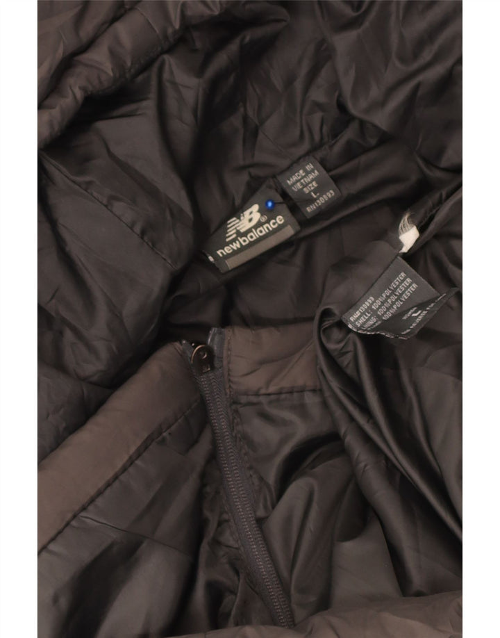 New Balance Womens Hooded Padded Coat UK 16 Large Grey Polyester