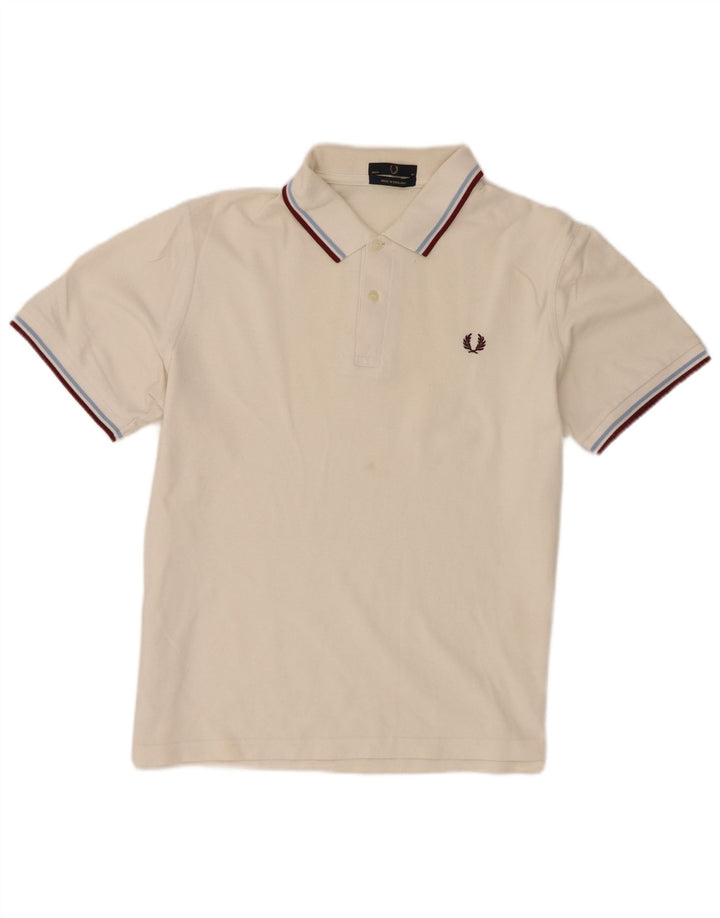 Polo da uomo Fred Perry grande in cotone bianco