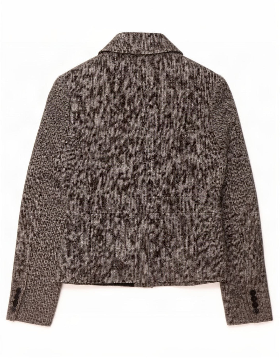 Hobbs Womens 3 Button Blazer Jacket UK 14 Large Grey Herringbone