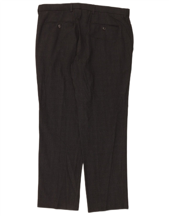 Marks & Spencer Mens Regular Fit Chino Trousers W34 L29 Grey Polyester