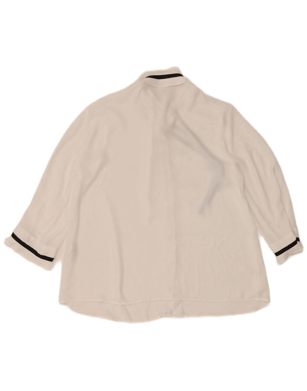 Camicetta da donna con maniche a 3/4 Zara UK 14 Poliestere bianco medio
