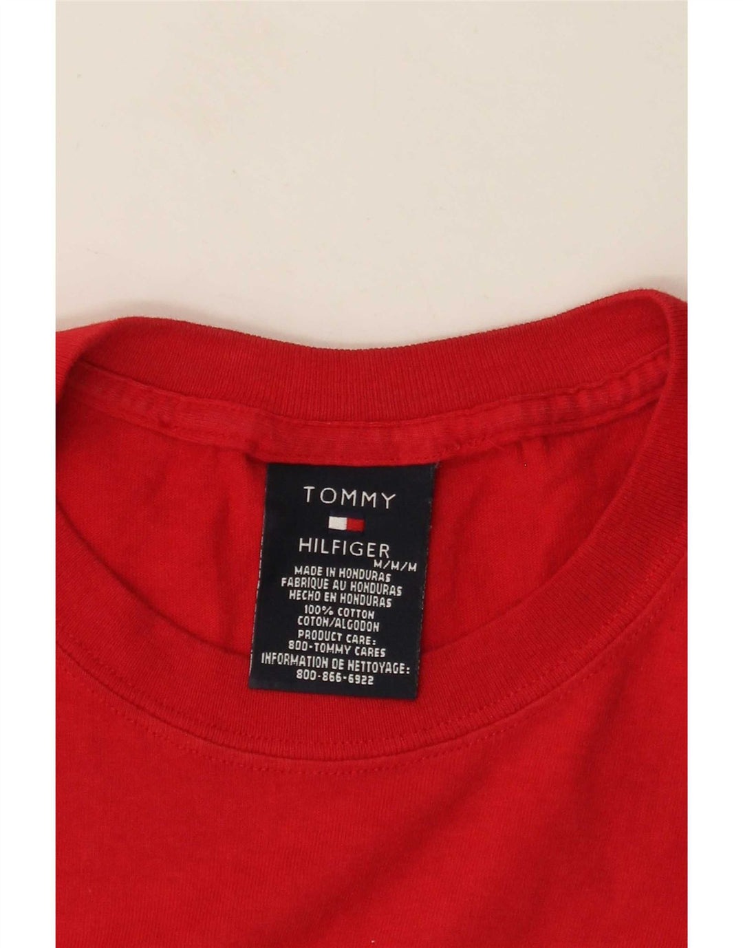 Tommy Hilfiger Herre grafisk T-shirt Top Medium Rød Bomuld