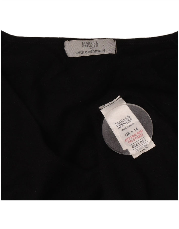 Marks & Spencer Womens Crop V-hals sweater UK 14 Medium Black