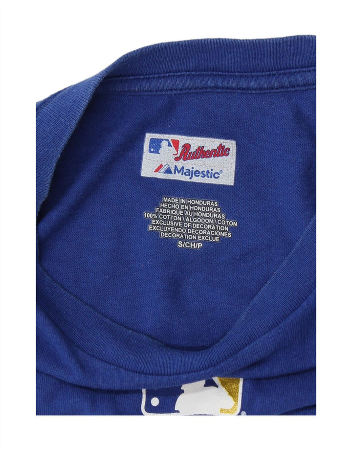 Authentique T-shirt graphique pour hommes, petit haut en coton bleu