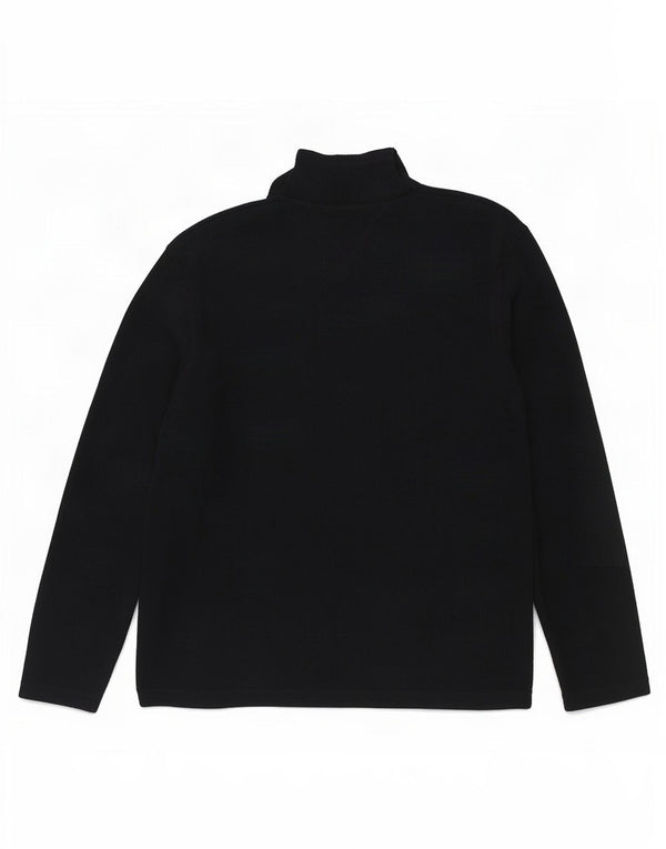 Ben Sherman Mens Zip Neck Jumper Sweater Large Navy Blue Cotton