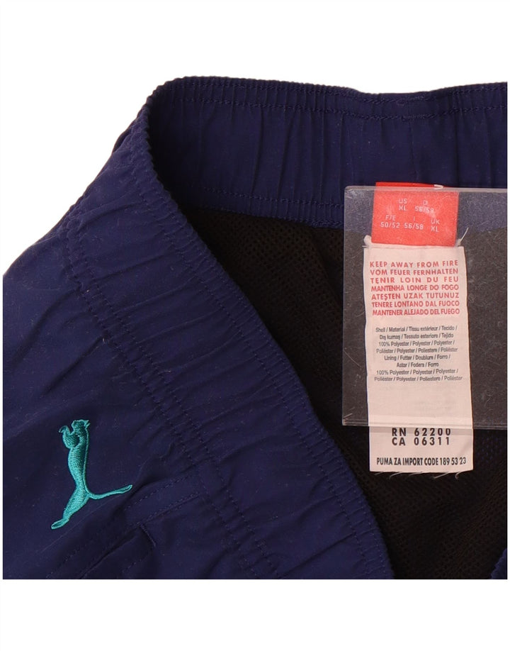 Pantaloncini sportivi grafici da uomo Puma XL blu navy in poliestere