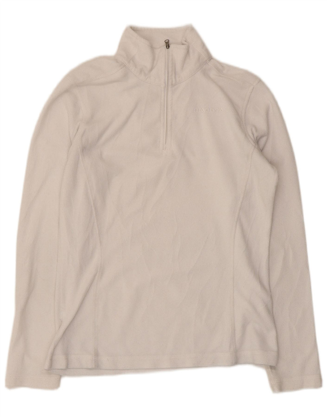Diadora Damen-Fleecepullover mit Reißverschluss am Hals, UK 12, Mittelweiß, Polyester