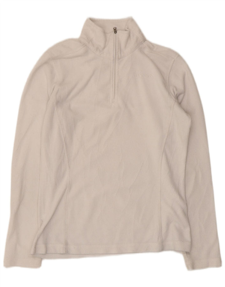 Diadora Damen-Fleecepullover mit Reißverschluss am Hals, UK 12, Mittelweiß, Polyester