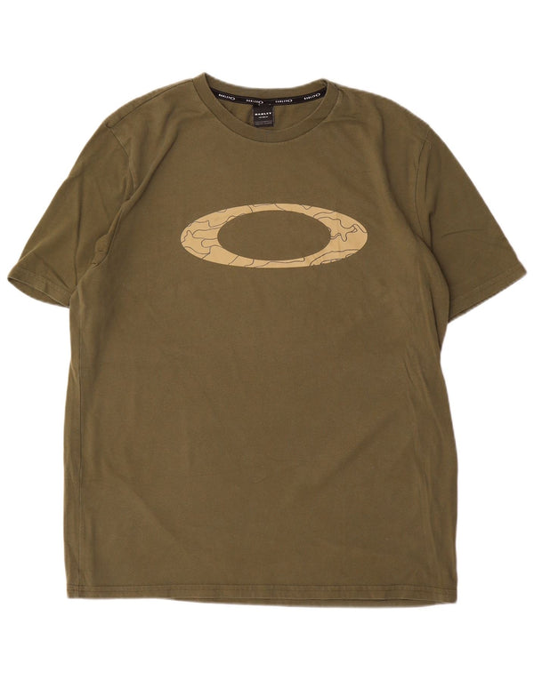 Oakley Mens Custom Fit Graphic T-Shirt Top XL Kaki