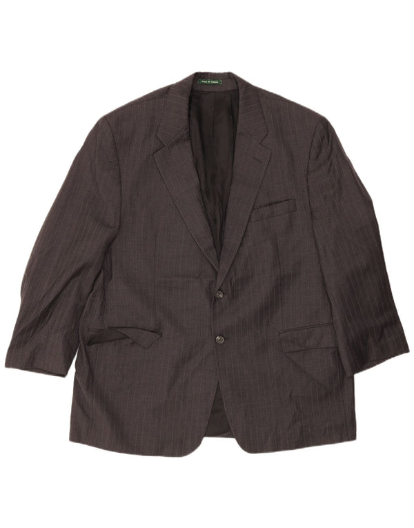 Ralph Lauren Chaqueta tipo blazer de 2 botones para hombre UK 46 2XL Lana gris a rayas