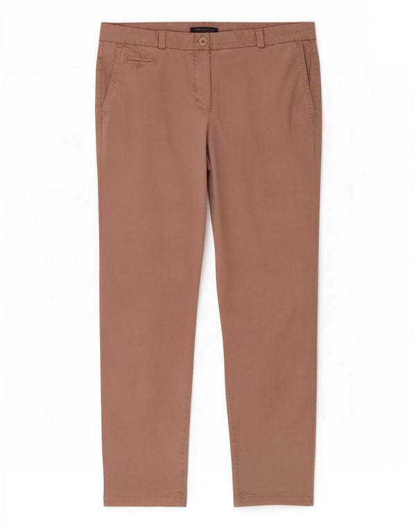 Pantaloni chino slim da donna Marks & Spencer UK 10 piccoli W27 L26 cotone rosa