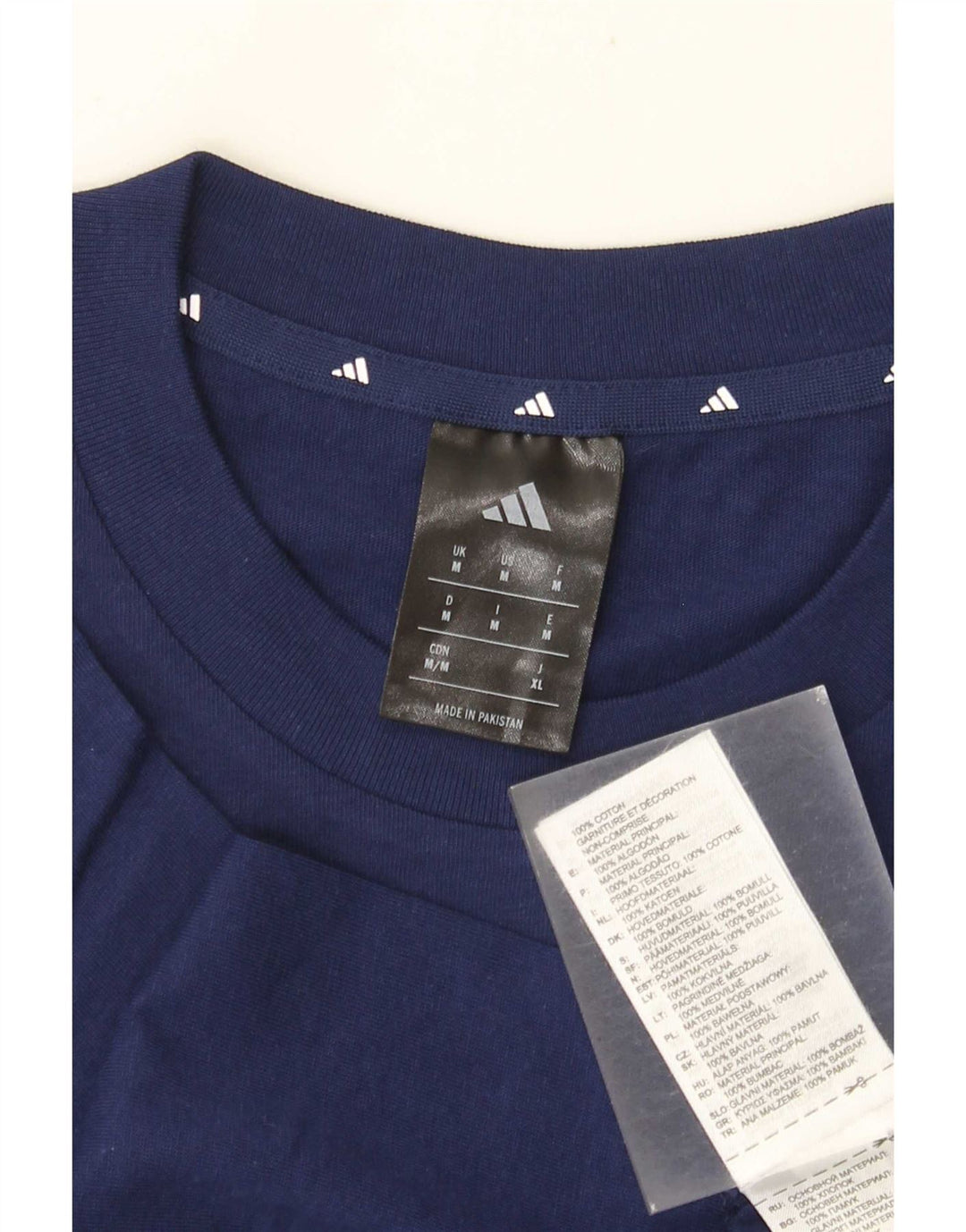 T-shirt grafica da uomo Adidas Top in cotone blu navy medio