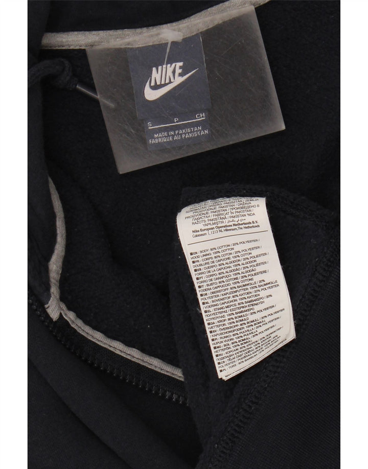 Suéter masculino NIKE com capuz e zíper pequeno azul marinho algodão