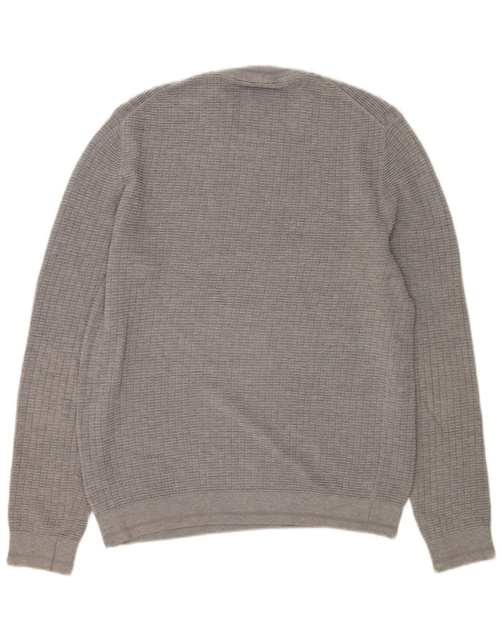 Ted Baker Herren-Pullover mit Rundhalsausschnitt, Größe 4, große graue Baumwolle