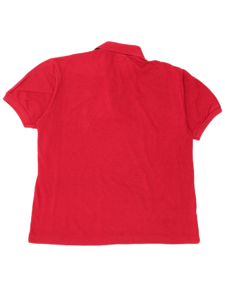 LACOSTE Mens Polo Shirt Size 5 Large Red Cotton