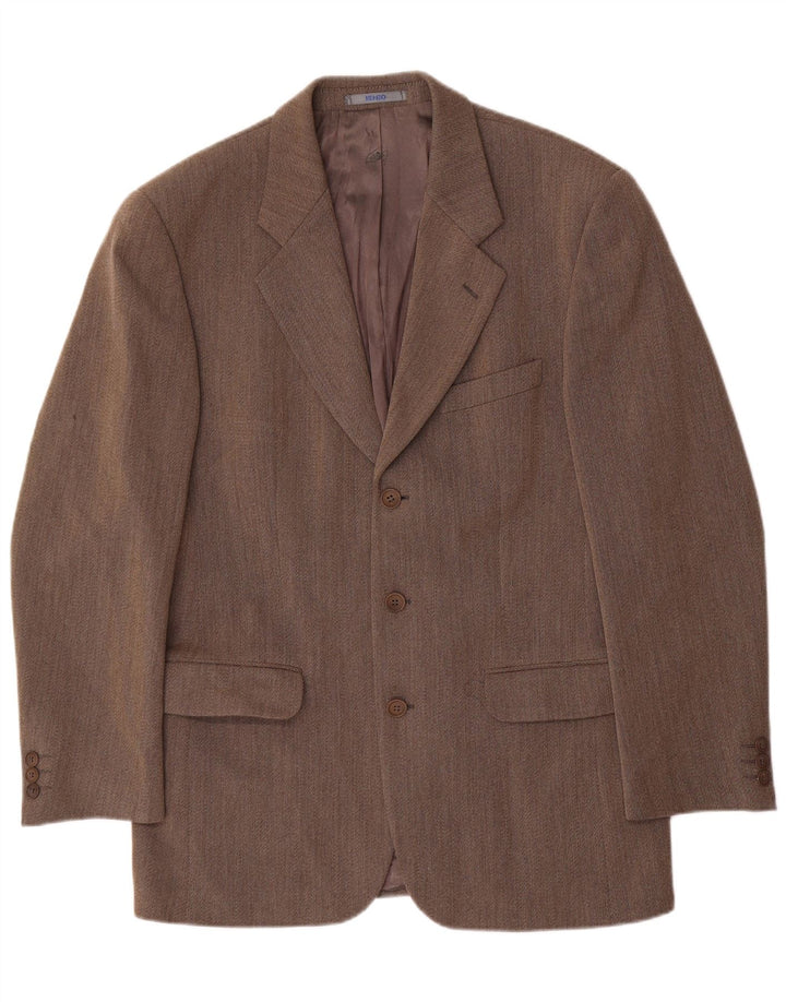 Kenzo Mens 3 Button Blazer Jacket IT 50 Large Brown Wool