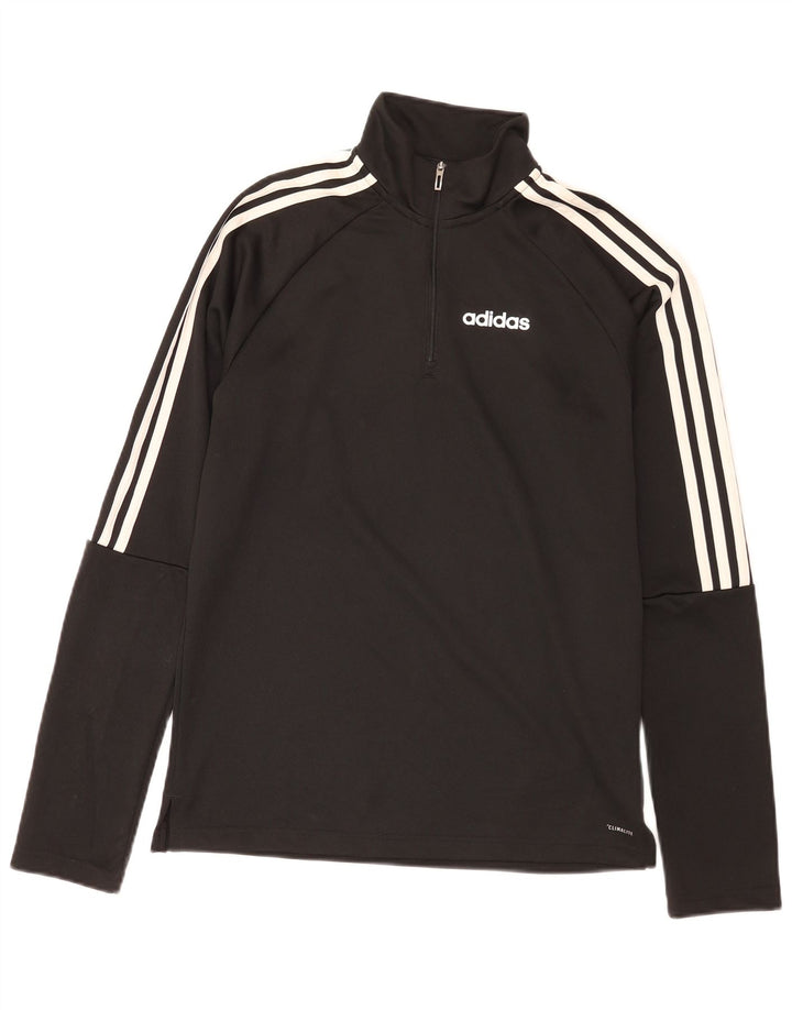 Adidas Uomo Climalite Zip Neck Pullover Tuta Top Small Poliestere Nero
