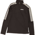 Adidas Mens Climalite Zip Neck Pullover Treino Top Pequeno Poliéster Preto