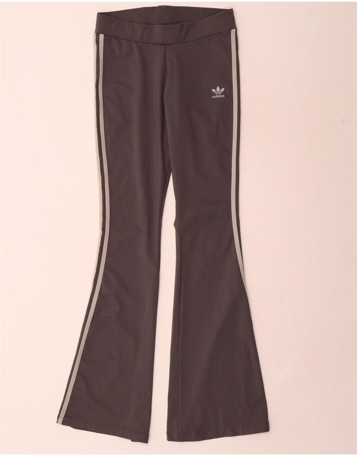 Adidas Γυναικείο κολάν Flare UK 12 Medium Grey Polyester