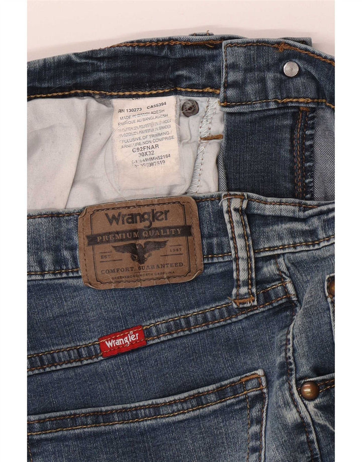 Wrangler Mens Straight Jeans W30 L32 Blue Cotton