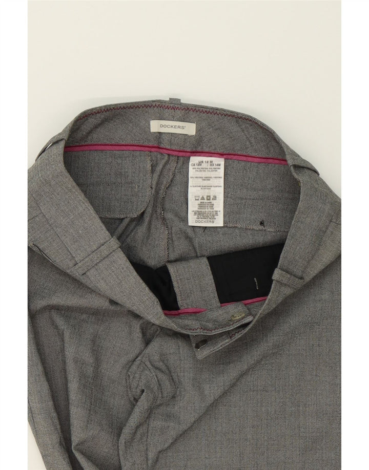 DOCKERS Womens Casual Trousers US 12 Large W36 L32 Grey Herringbone Vintage Dockers and Second-Hand Dockers from Messina Hembry 