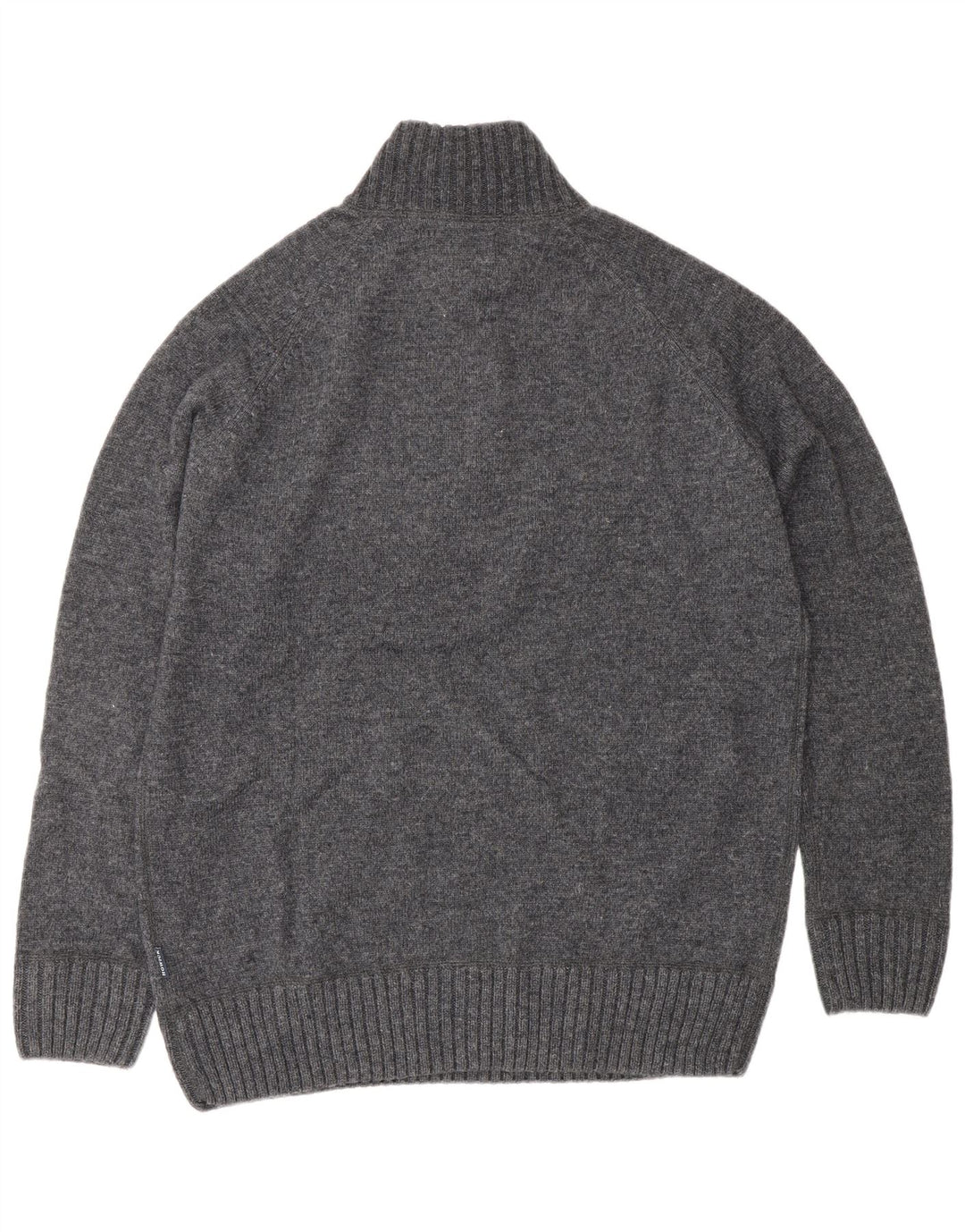 Howick Mens Zip Neck Jumper Sweater Large Grey Wool