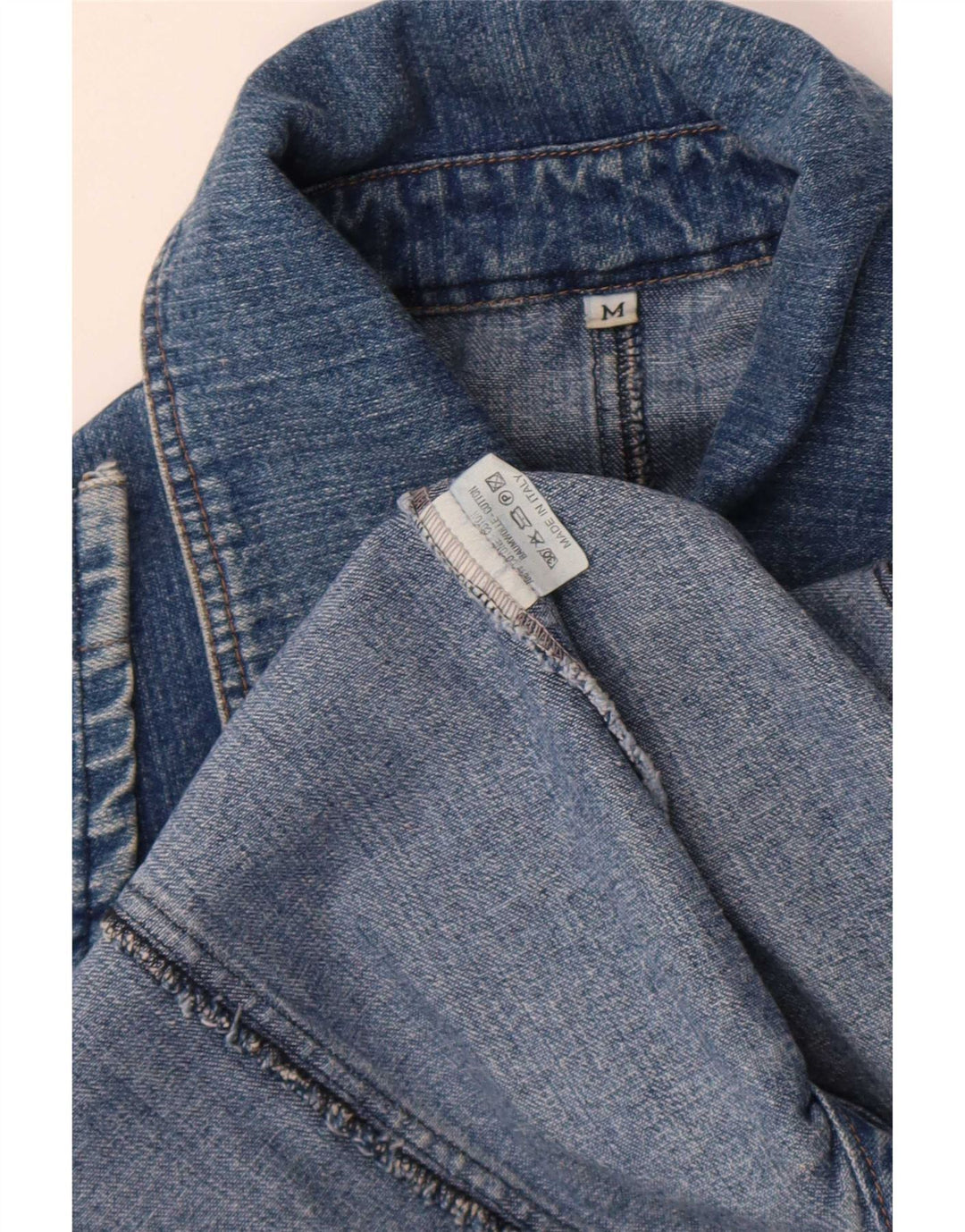 chemise en denim femme vintage UK 12 coton bleu moyen
